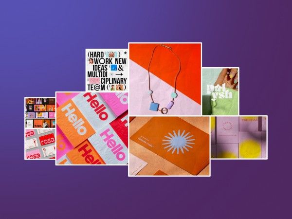 The reference board of colour, type and photography.