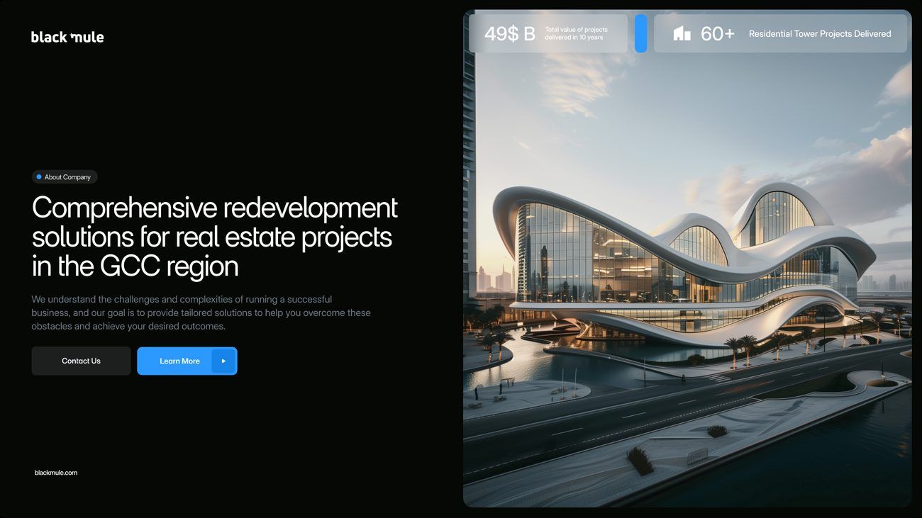 The website’s opening screen, with portfolio figures up front.