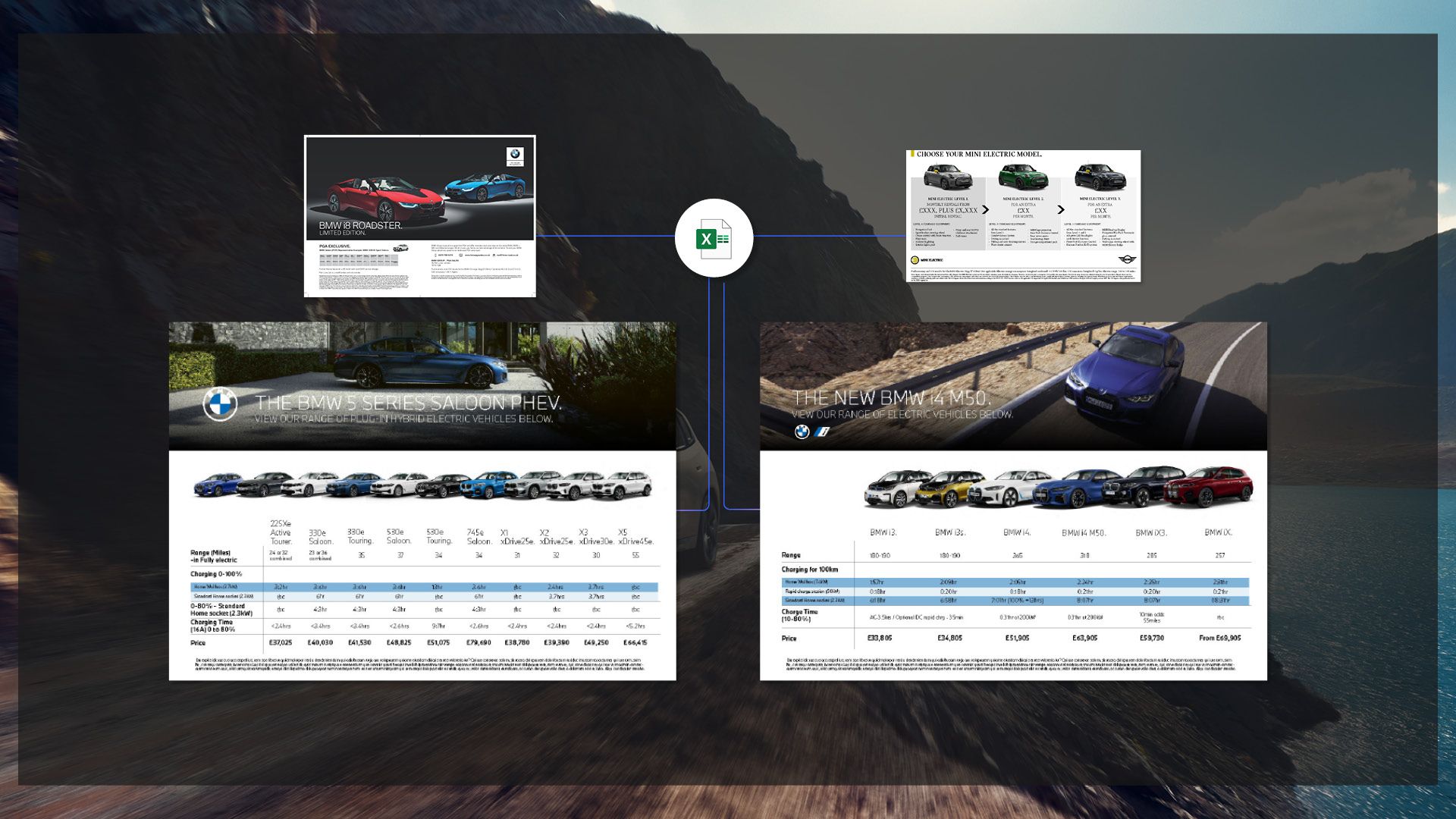Range communications across the electric and hybrid line, built to a single template.