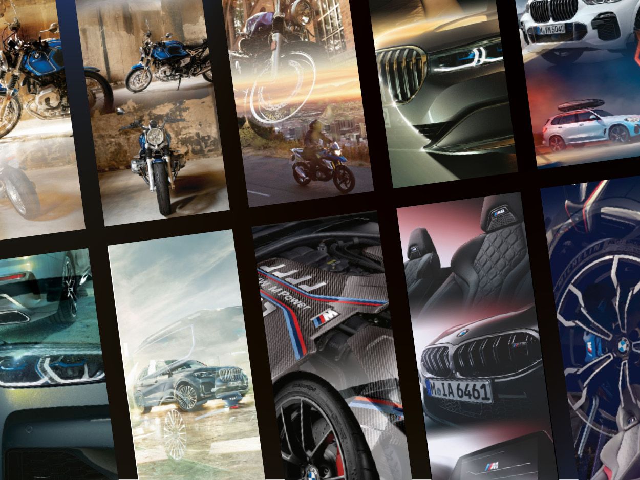 Pillar artwork across the BMW, BMW M and Motorrad range for the flagship.
