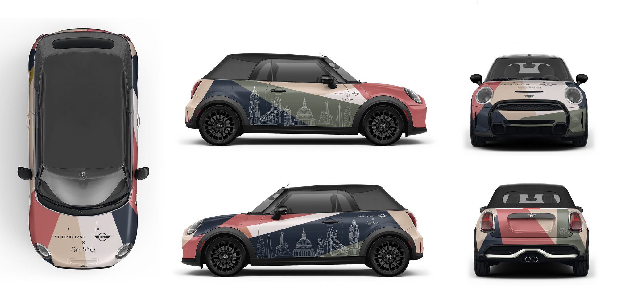 The approved artwork, every face of the car.