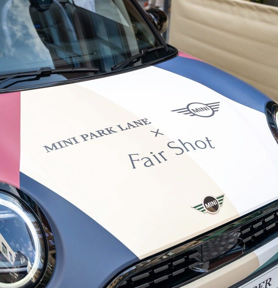 The MINI Park Lane and Fair Shot lockup on the bonnet.