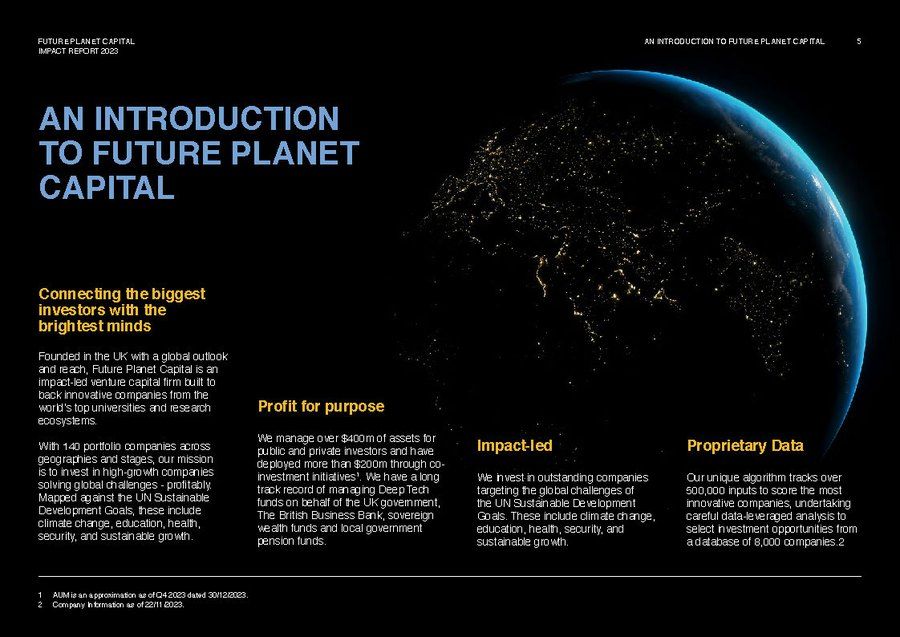 The introduction to Future Planet Capital.