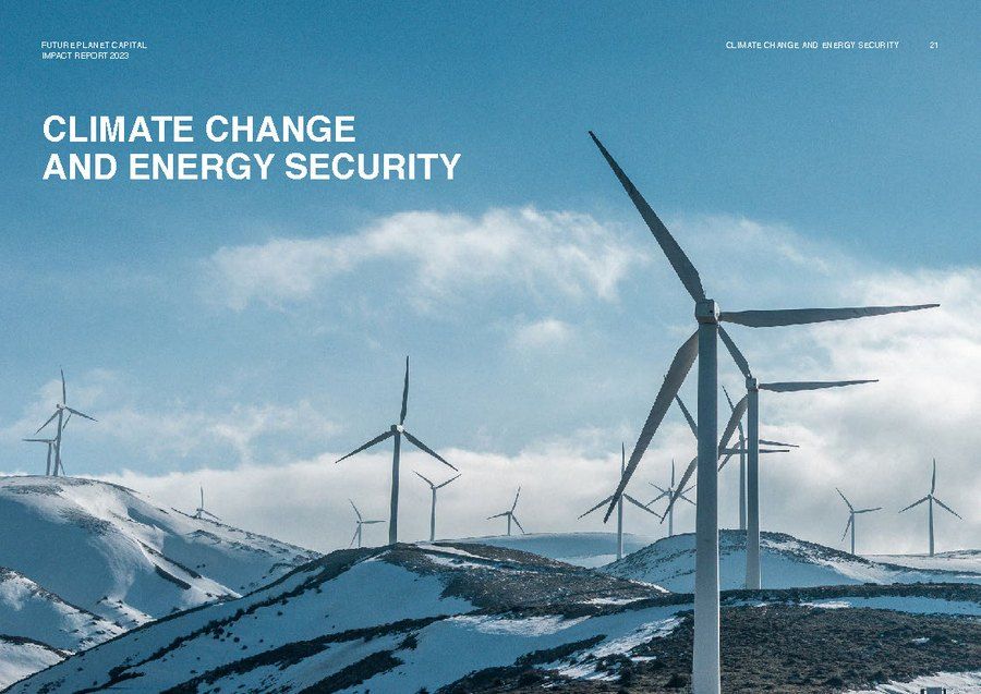 The climate change and energy security section opener.
